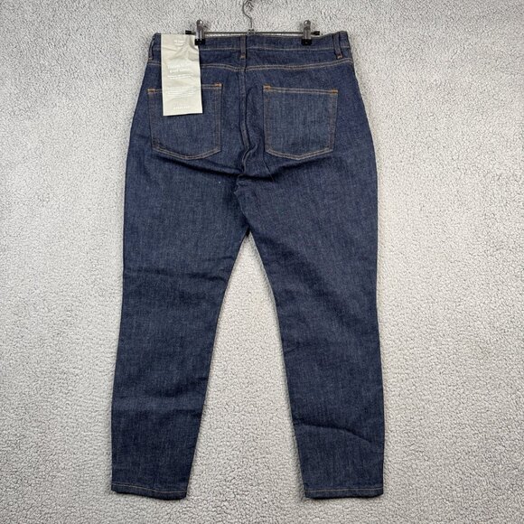 Everlane Jeans Womens Size 32 Deep Indigo The High-Rise Skinny Stretch Ankle NWT - Picture 5 of 14